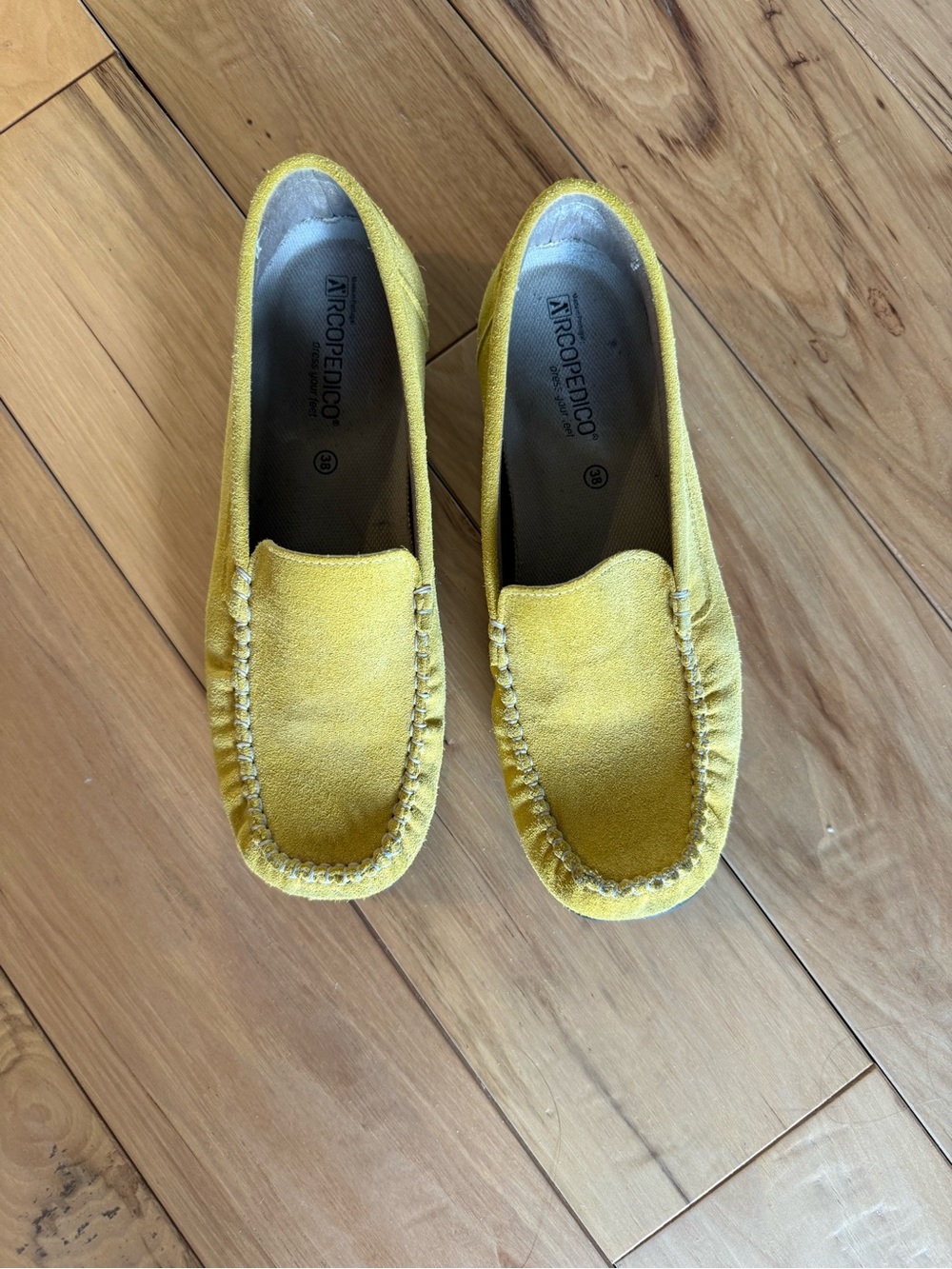 Arcopedico women Yellow Suede Moccasins